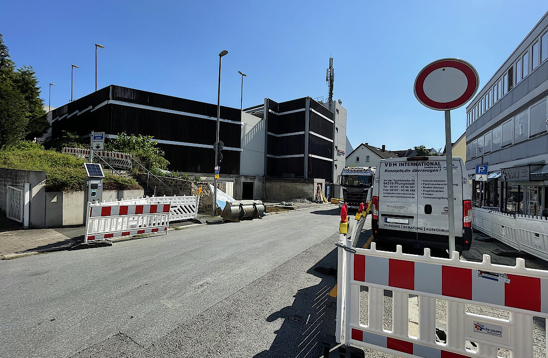 Die Baumaßnahme am Parkhaus Altstadt schreitet voran